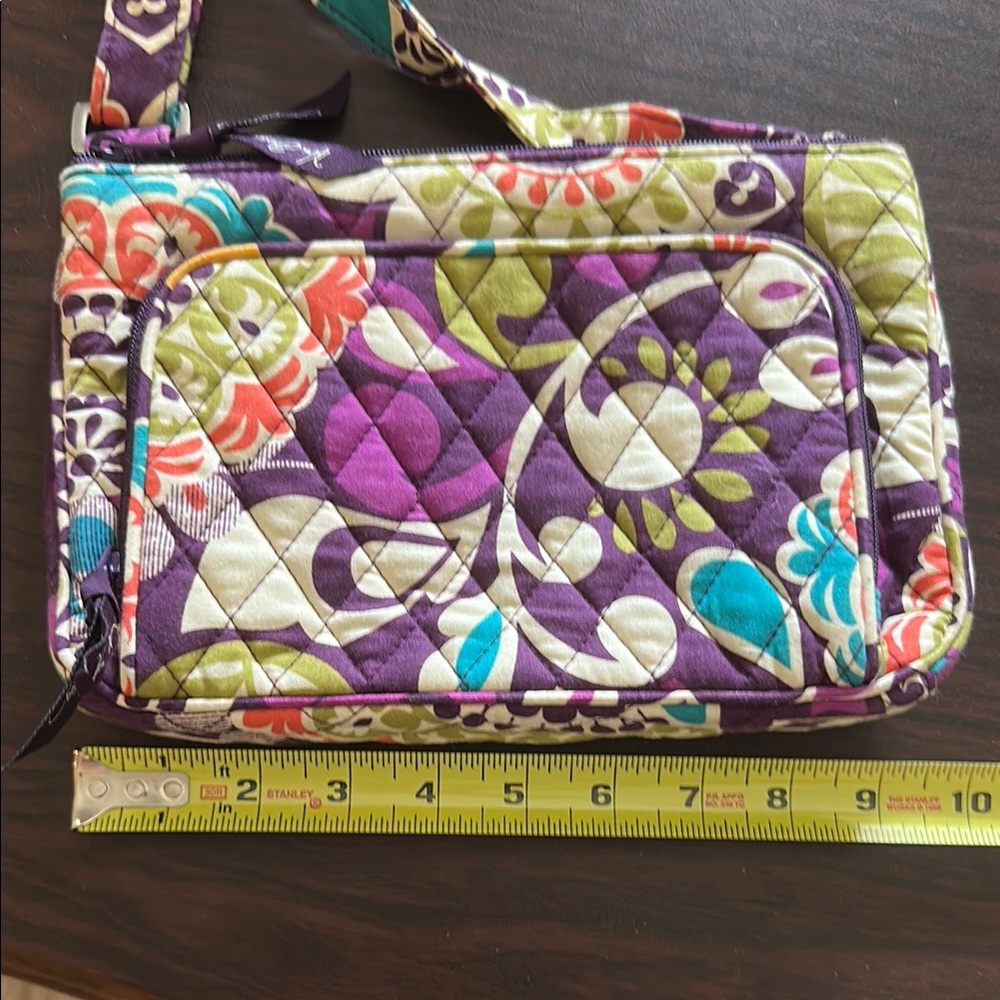 Vera Bradley Purple and Green Crossbody Bag Quilted